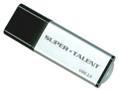 USB Flash drive - Super Talent USB 2.0 Flash Drive 4Gb Aluminum